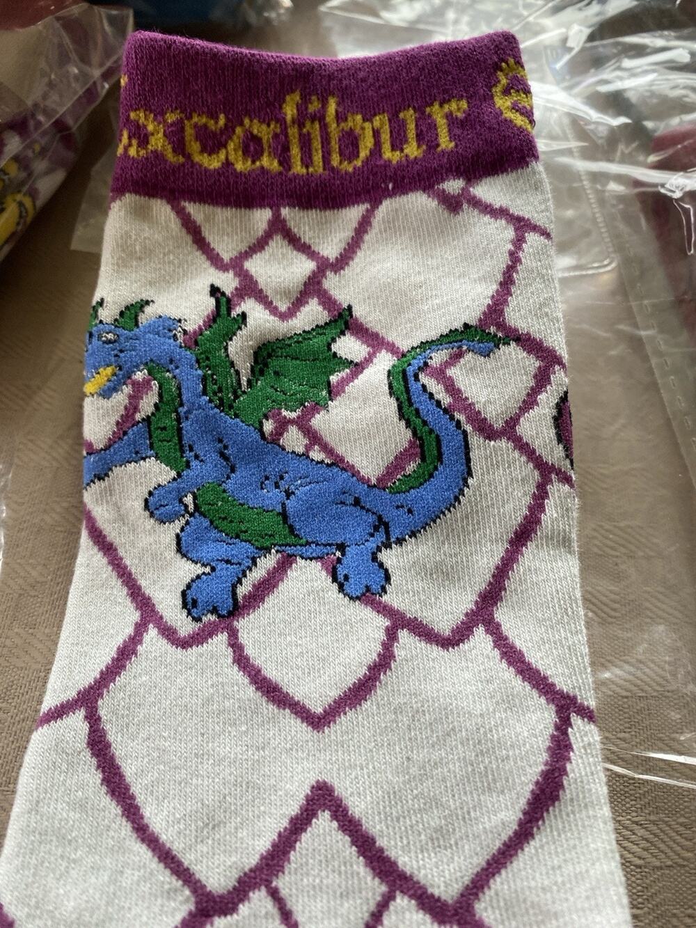 Excalibur 2025 Socks New Orleans Mardi Gras Krewe Favor W107-06